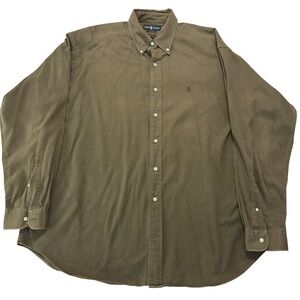 Ralph Lauren Blake Mens 2XL Olive Green Long Sleeve Button Down Shirt Casual